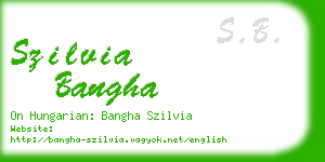 szilvia bangha business card